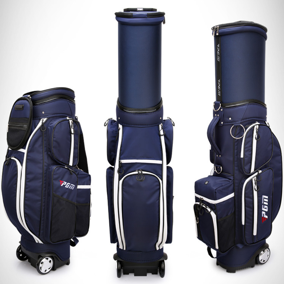 PGM Men Multifunctional Standard Aviation Golf Bag Stretchable Ultra Light Portable Travel Shoes Clothing Drag Ball Wheels Bag